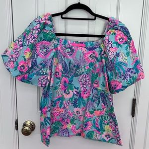 EUC Lilly Pulitzer Me and My Zesty Lettie Top Large